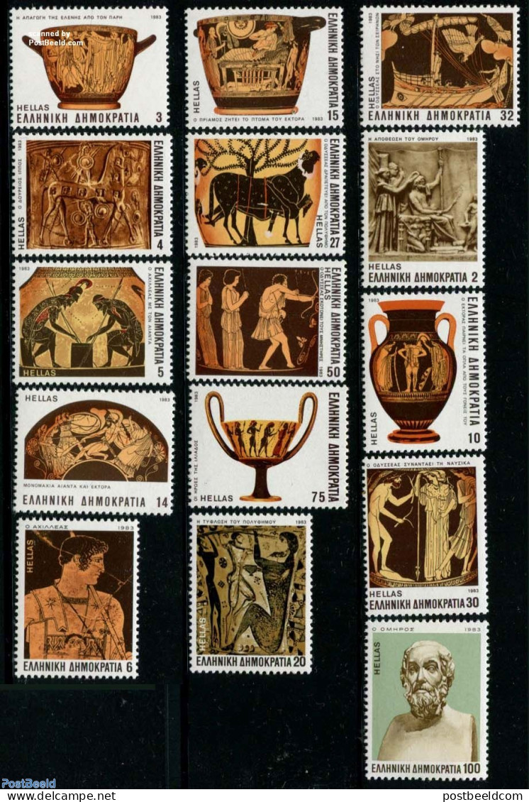 Greece 1983 Homerus 15v, Mint NH, Religion - Transport - Greek & Roman Gods - Ships And Boats - Art - Art & Antique Ob.. - Unused Stamps