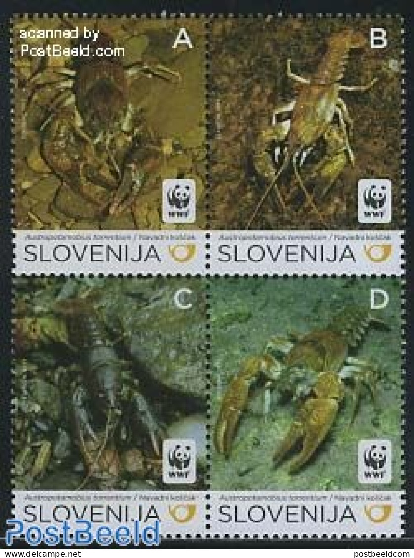 Slovenia 2011 WWF, Lobster 4v [+], Mint NH, Nature - Animals (others & Mixed) - World Wildlife Fund (WWF) - Crabs And .. - Slovénie