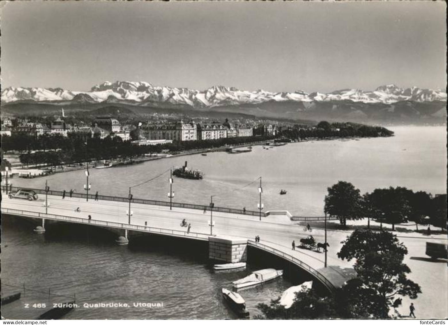 11353906 Zuerich Quaibruecke Utoquai Zuerichsee Mit Alpenblick Zuerich - Altri & Non Classificati