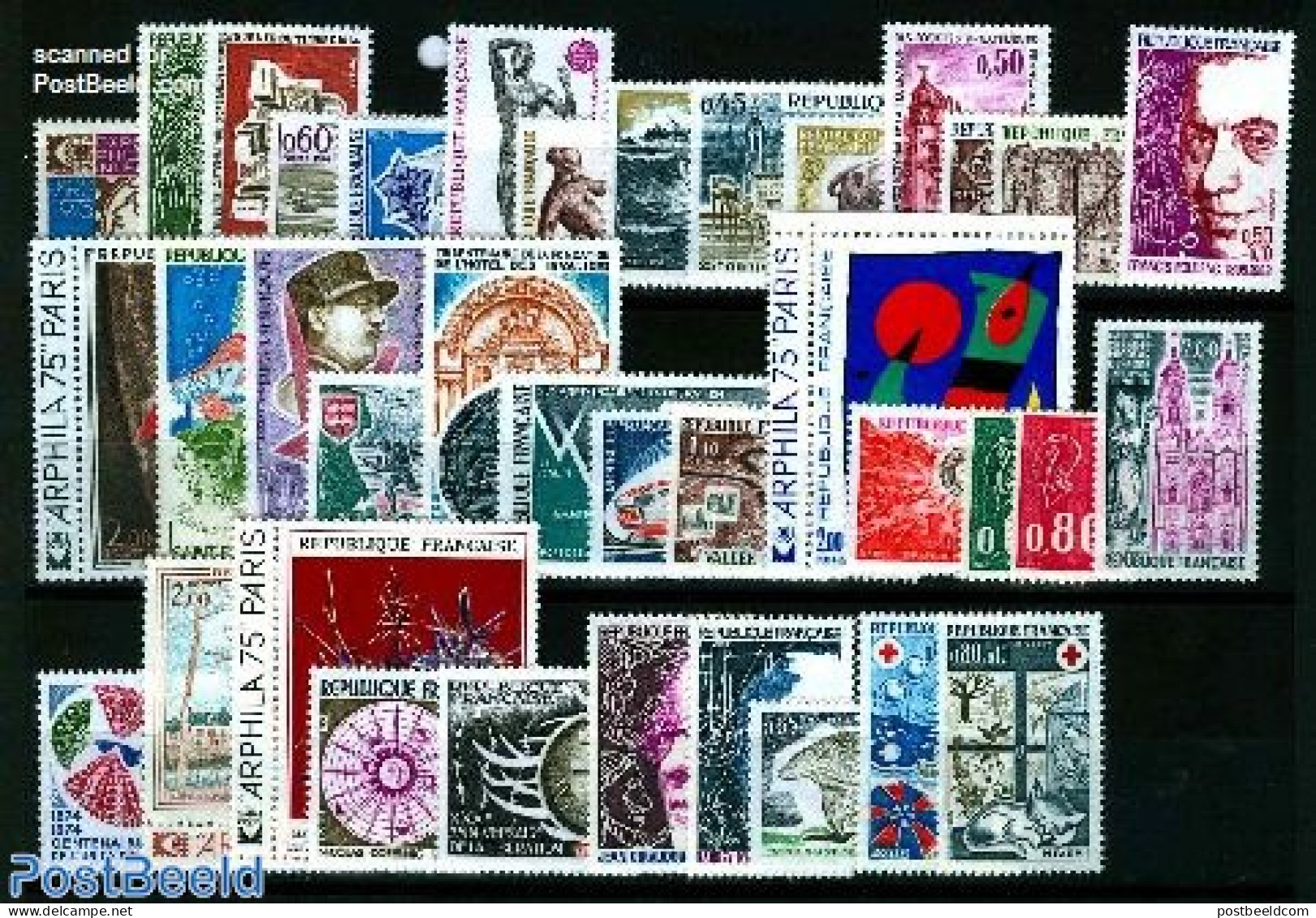 France 1974 Yearset 1974, Complete, 37v, Mint NH, Various - Yearsets (by Country) - Unused Stamps