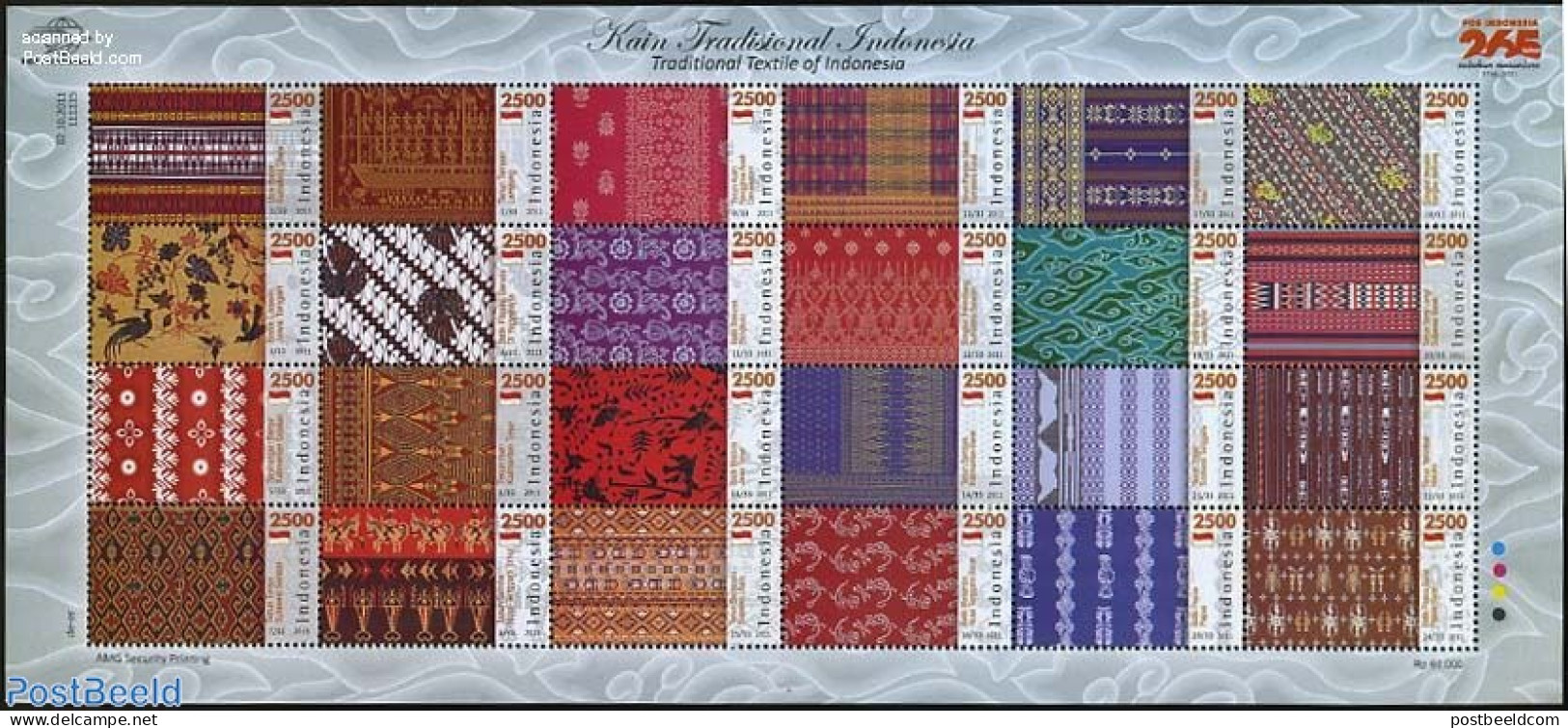 Indonesia 2011 Tradional Textile 24v M/s, Mint NH, Various - Textiles - Textiel