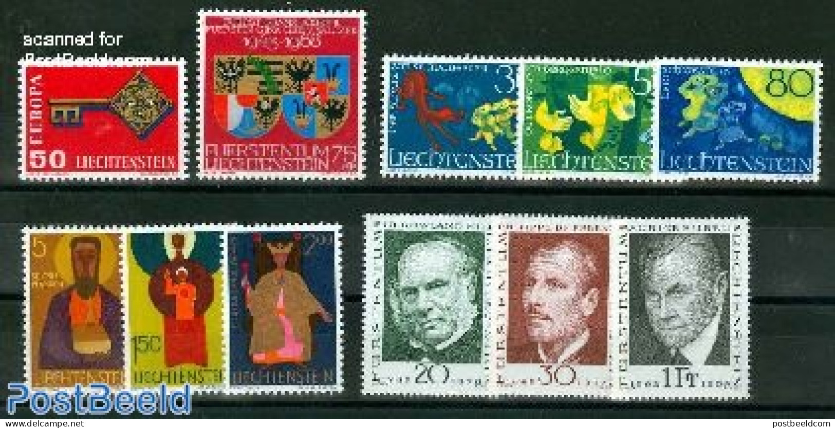 Liechtenstein 1968 Yearset 1968, Complete, 11v, Mint NH, Various - Yearsets (by Country) - Unused Stamps