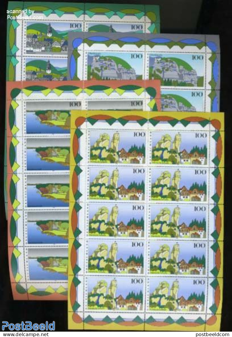 Germany, Federal Republic 1995 Country Views  4 M/s, Mint NH, Various - Tourism - Nuovi