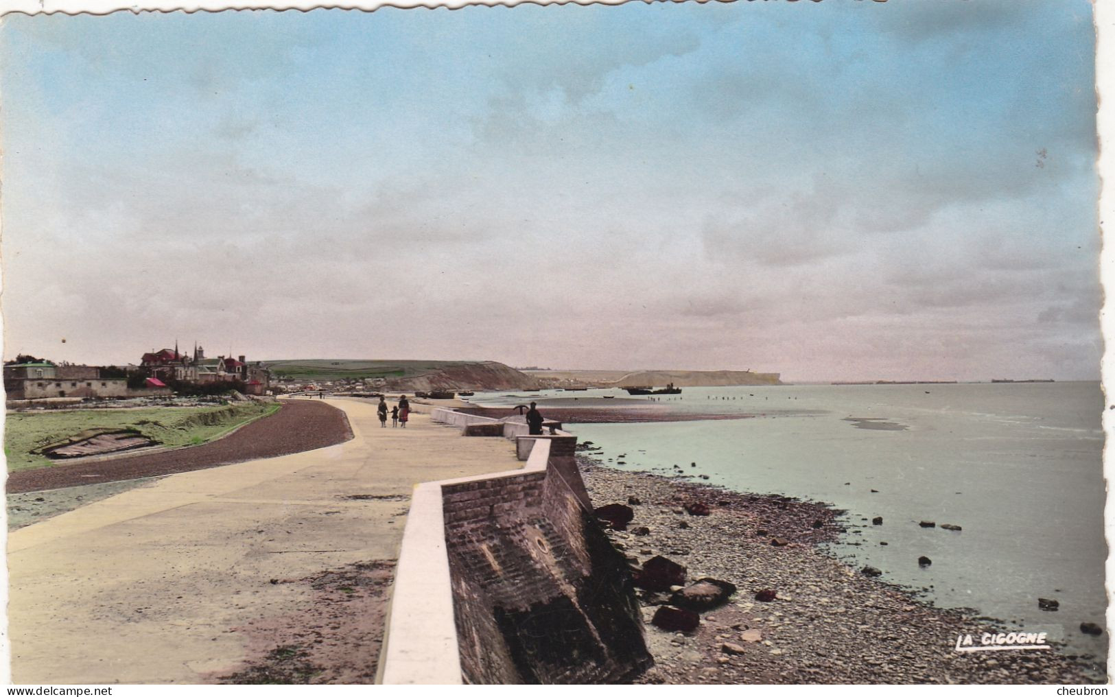 14. ASNELLES SUR MER. CPA. LA DIGUE . ANNEES 50 COULEUR   + TEXTE - Otros & Sin Clasificación