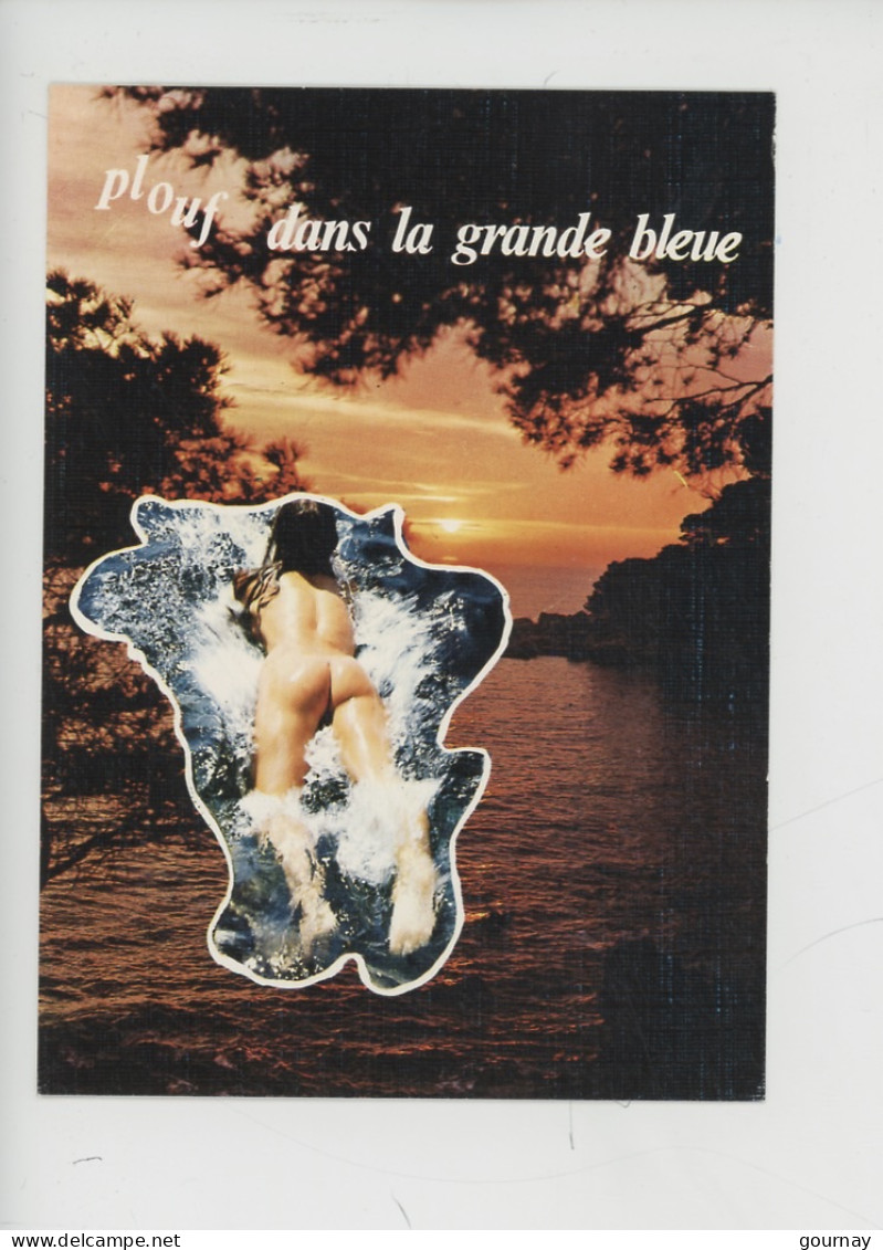 "Plouf Dans La Grande Bleue" NU Femme Nue, Lumière Et Beauté De La Côte D'Azur Souvenir N°639 - Provence-Alpes-Côte D'Azur