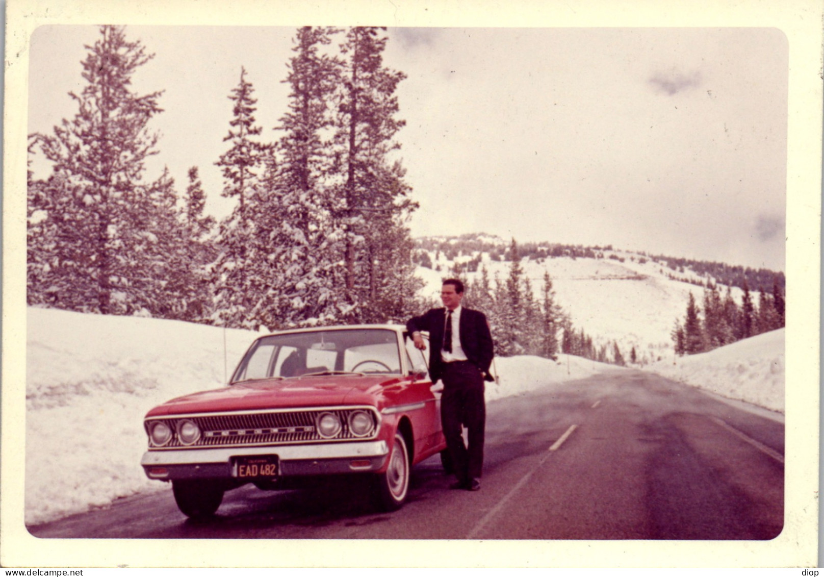 Photographie Photo Vintage Snapshot Amateur Automobile Voiture Auto Lake Tahoe - Cars