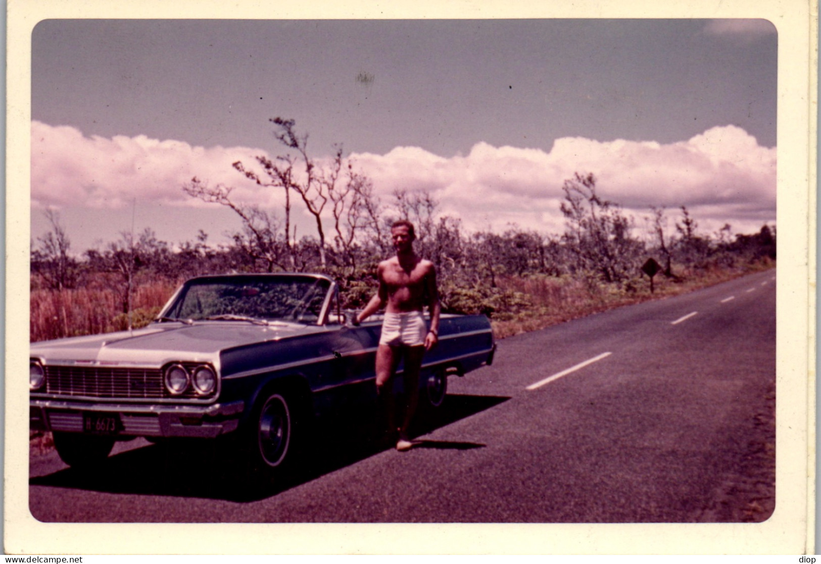Photographie Photo Vintage Snapshot Amateur Automobile Voiture Hawa&iuml; Big Island  - Coches