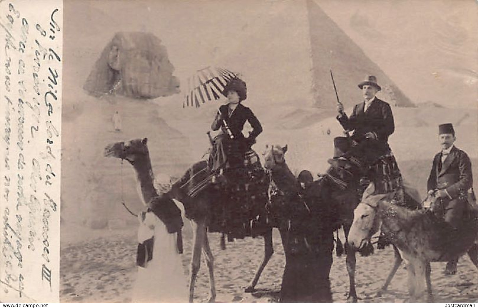 Egypt - Tourists In Front The Sphynx And The Pyramids - REAL PHOTO Year 1912 - Publ. Unknown  - Otros & Sin Clasificación