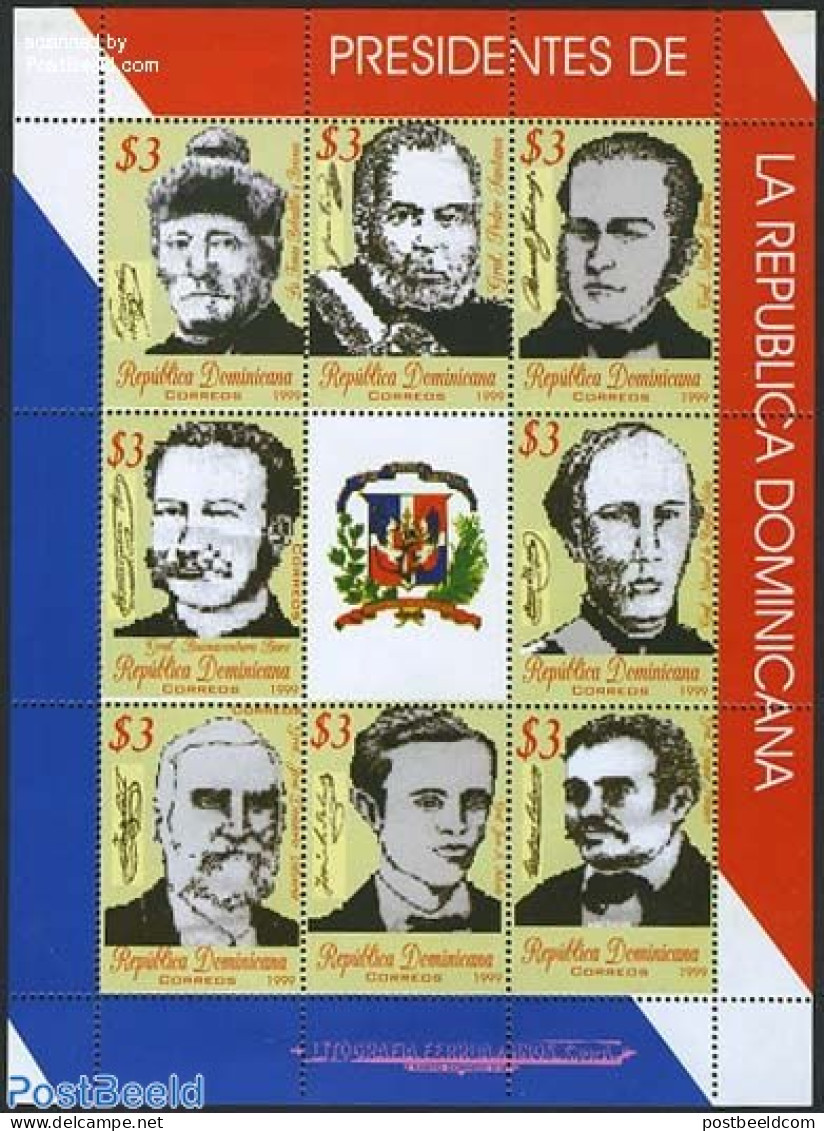 Dominican Republic 1999 Presidents 9v M/s, Mint NH, History - Politicians - Autres & Non Classés