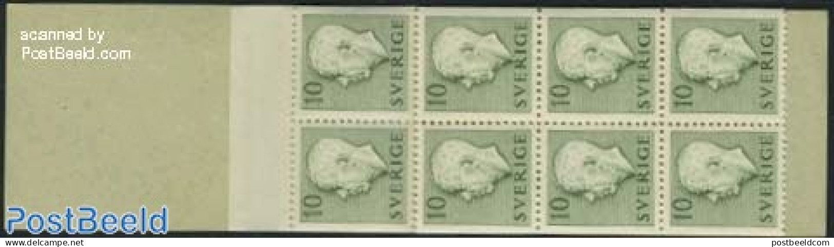 Sweden 1951 Definitives Booklet 20x10ore, Mint NH, Stamp Booklets - Unused Stamps
