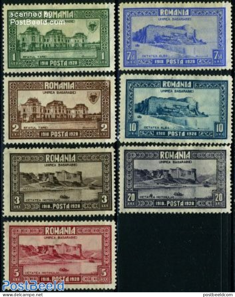 Romania 1928 Bessarabia 7v, Mint NH, Art - Castles & Fortifications - Nuevos