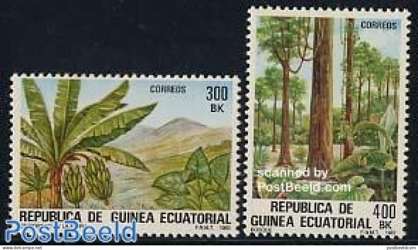 Equatorial Guinea 1983 Definitives, Flora 2v, Mint NH, Nature - Flowers & Plants - Fruit - Trees & Forests - Obst & Früchte