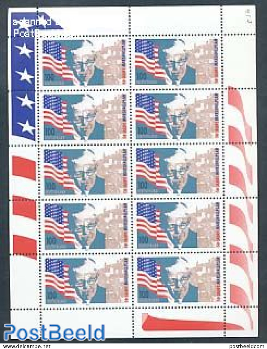 Germany, Federal Republic 1997 Marshall Plan M/s, Mint NH, History - Flags - Unused Stamps