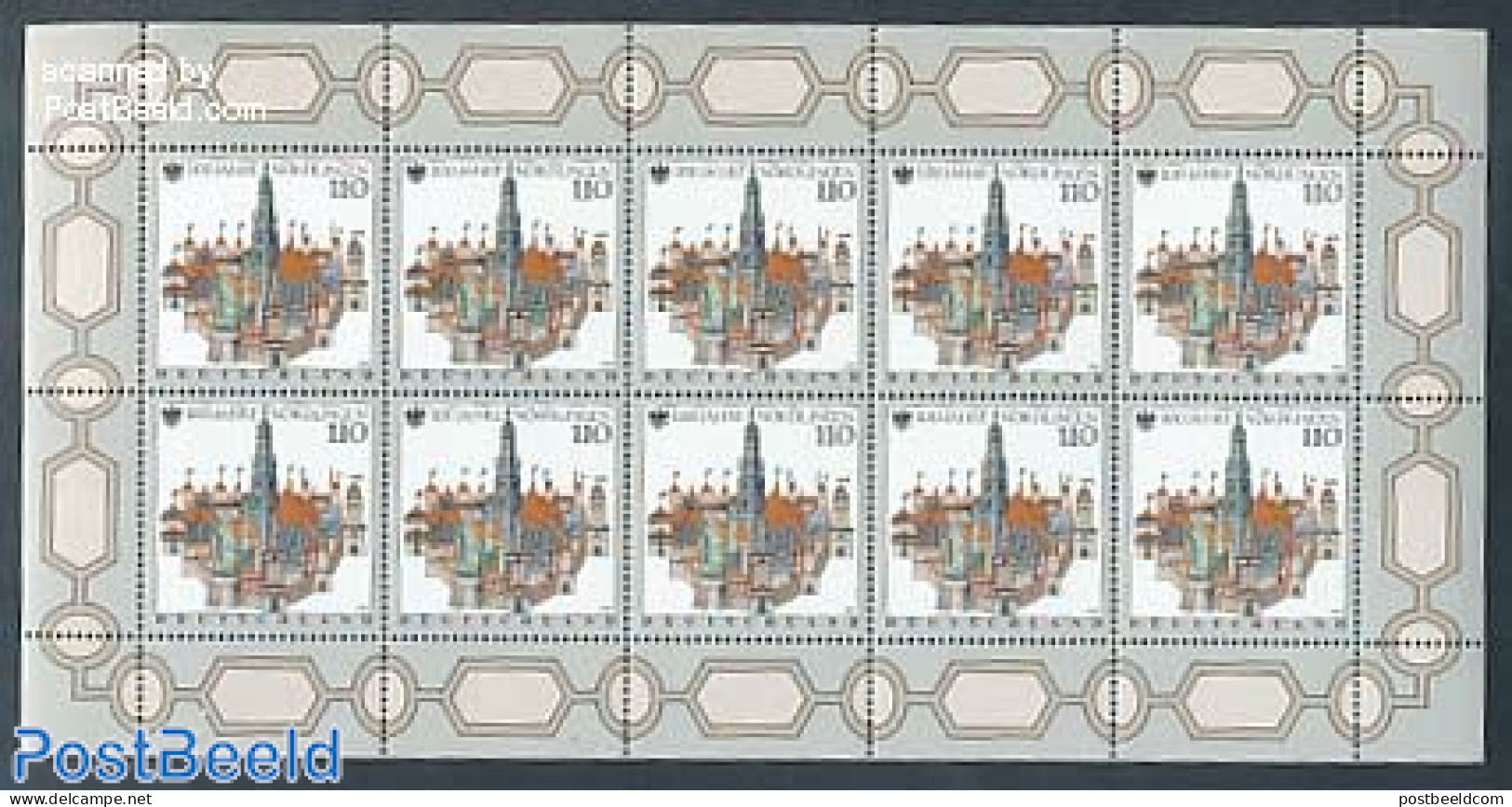 Germany, Federal Republic 1998 1100 Years Nordlingen M/s, Mint NH, Religion - Churches, Temples, Mosques, Synagogues -.. - Nuovi