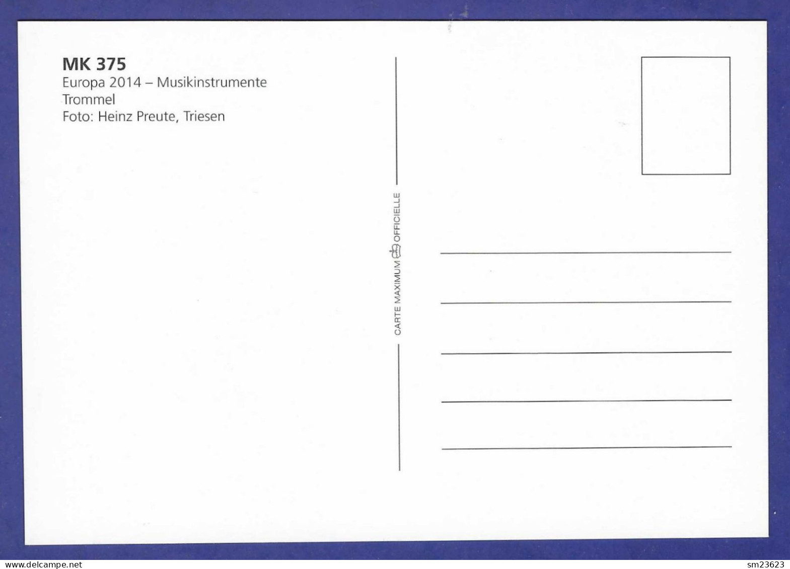 Liechtenstein  2014  Mi.Nr. 1702 , EUROPA CEPT / Musikinstrumente - Maximum Card Vaduz 10. März 2014 - 2014