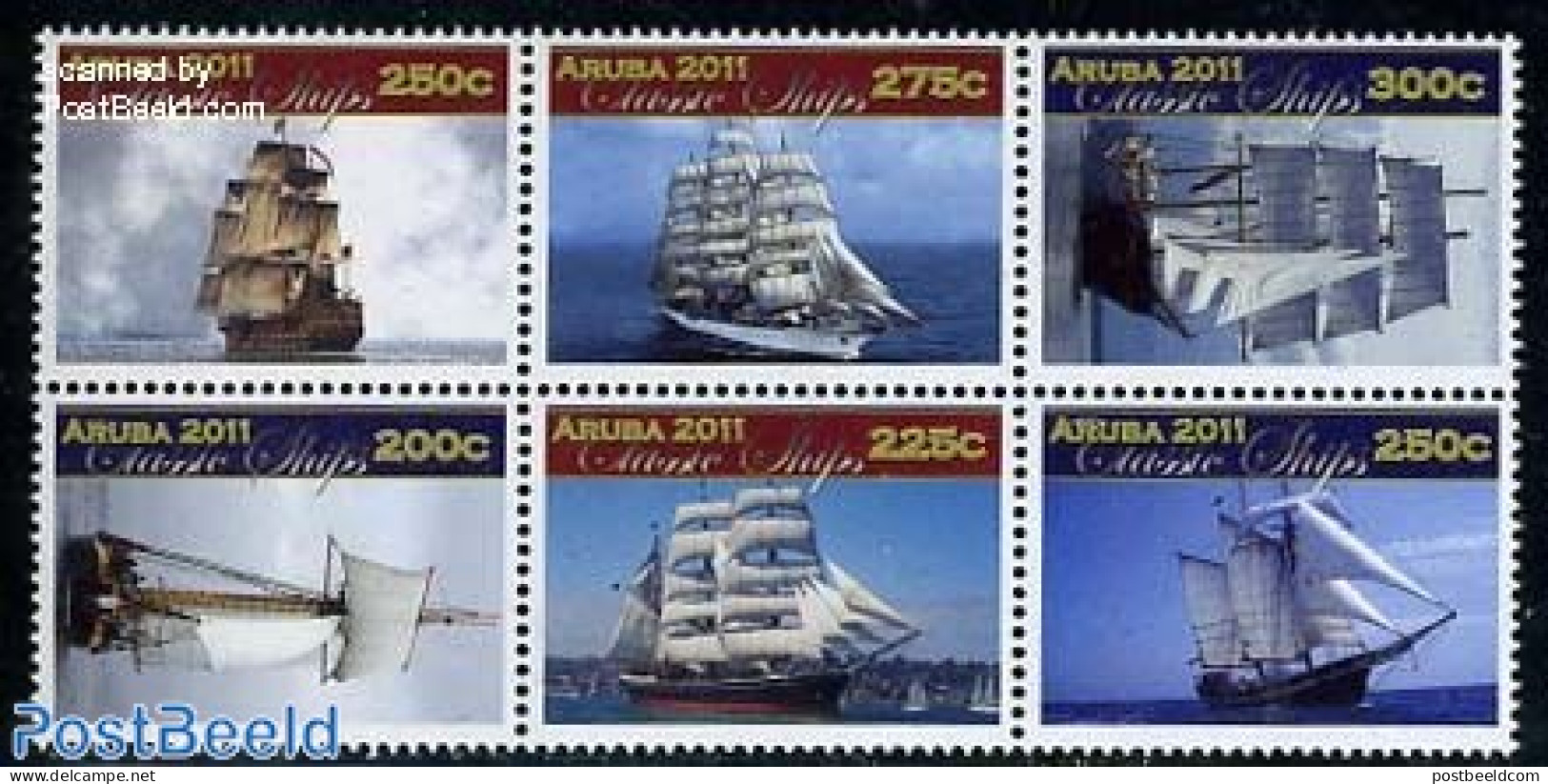 Aruba 2011 Classic Ships 6v [++], Mint NH, Transport - Ships And Boats - Schiffe