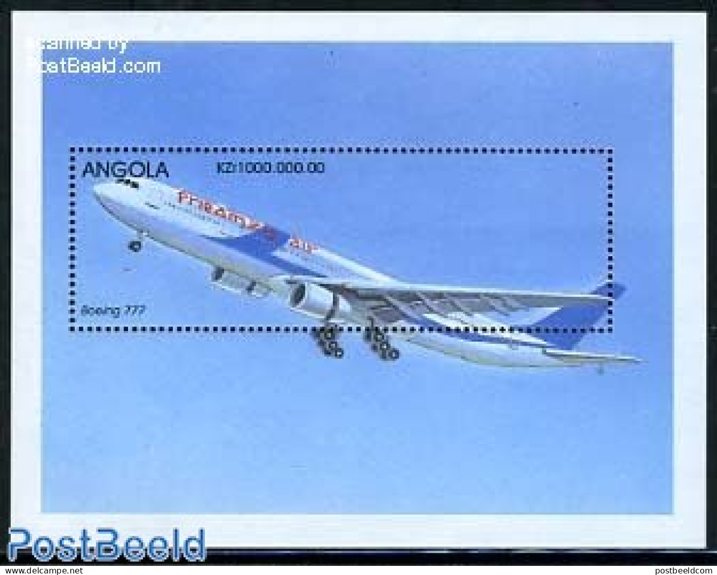 Angola 1998 Flying S/s, Boeing 777, Mint NH, Transport - Aircraft & Aviation - Vliegtuigen