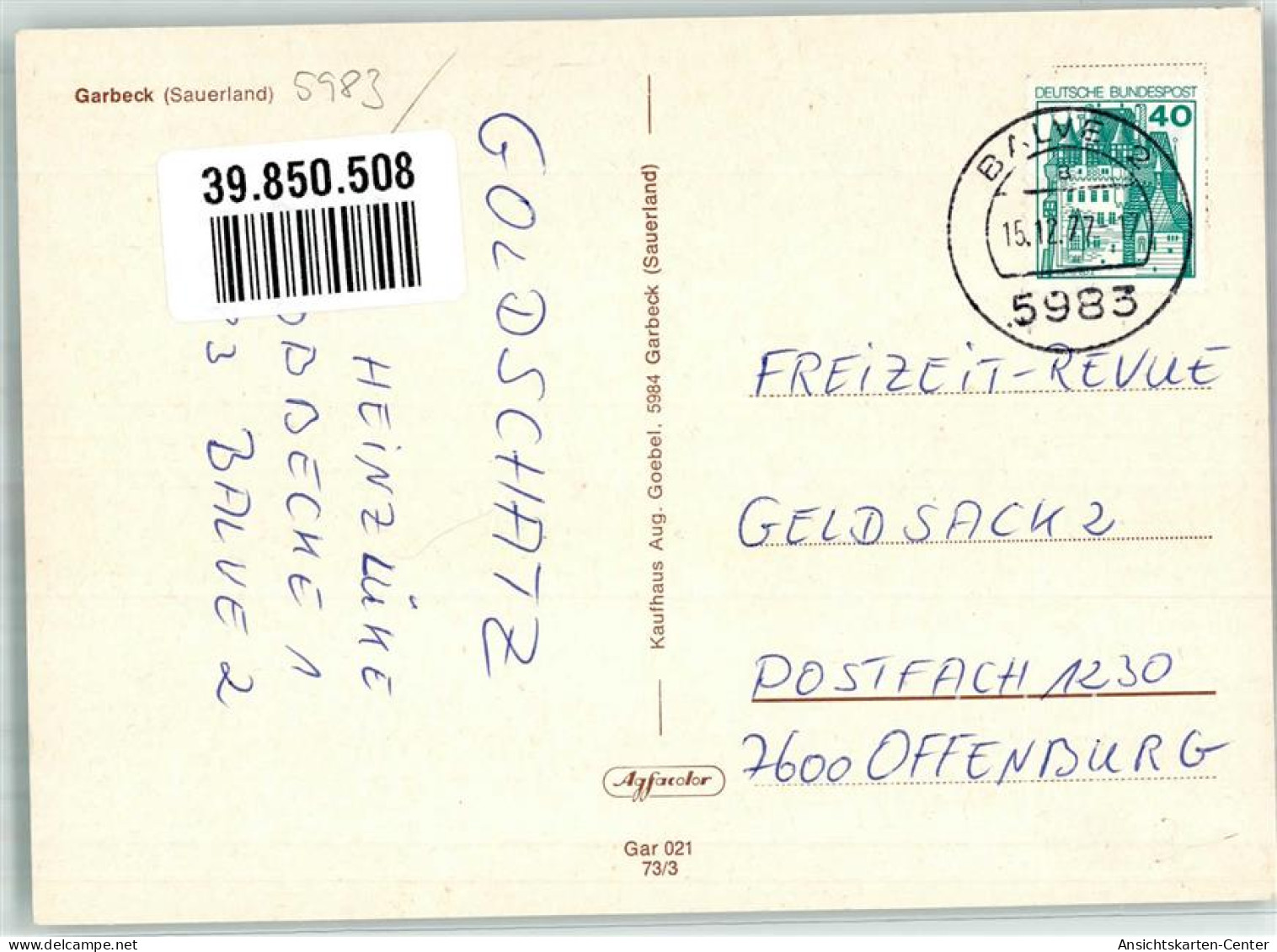 39850508 - Garbeck , Sauerl - Other & Unclassified