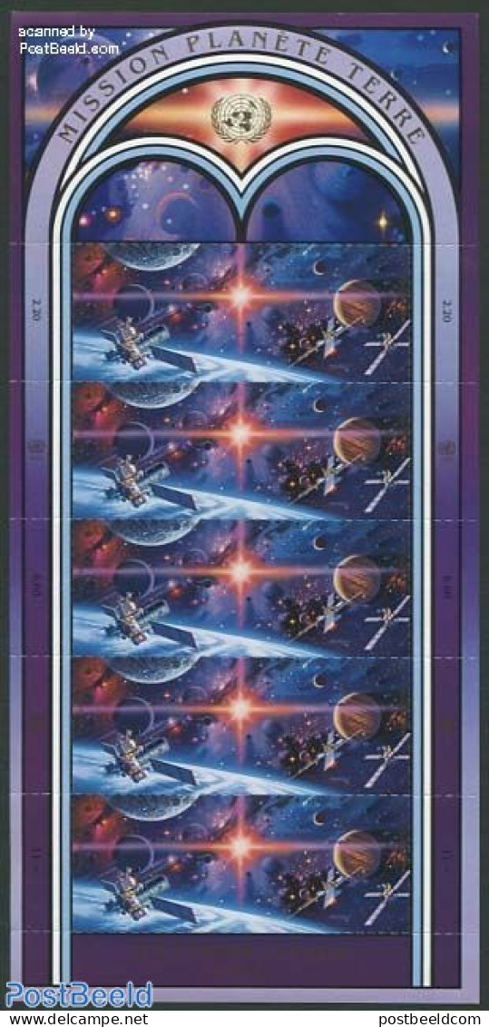 United Nations, Geneva 1992 Peaceful Use Of Outer Space M/s, Mint NH, Transport - Space Exploration - Andere & Zonder Classificatie