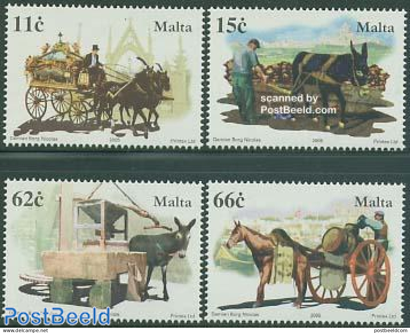 Malta 2005 Horses & Donkeys 4v, Mint NH, Nature - Animals (others & Mixed) - Horses - Malta