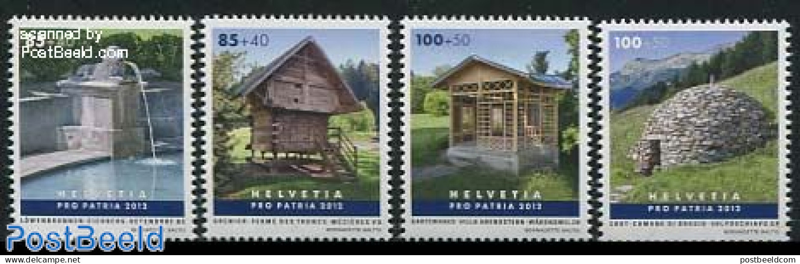 Switzerland 2012 Pro Patria 4v, Mint NH, Nature - Water, Dams & Falls - Art - Architecture - Sculpture - Nuovi