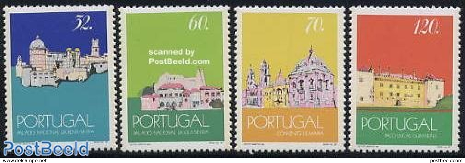 Portugal 1990 National Palaces 4v, Mint NH, Art - Architecture - Castles & Fortifications - Ungebraucht