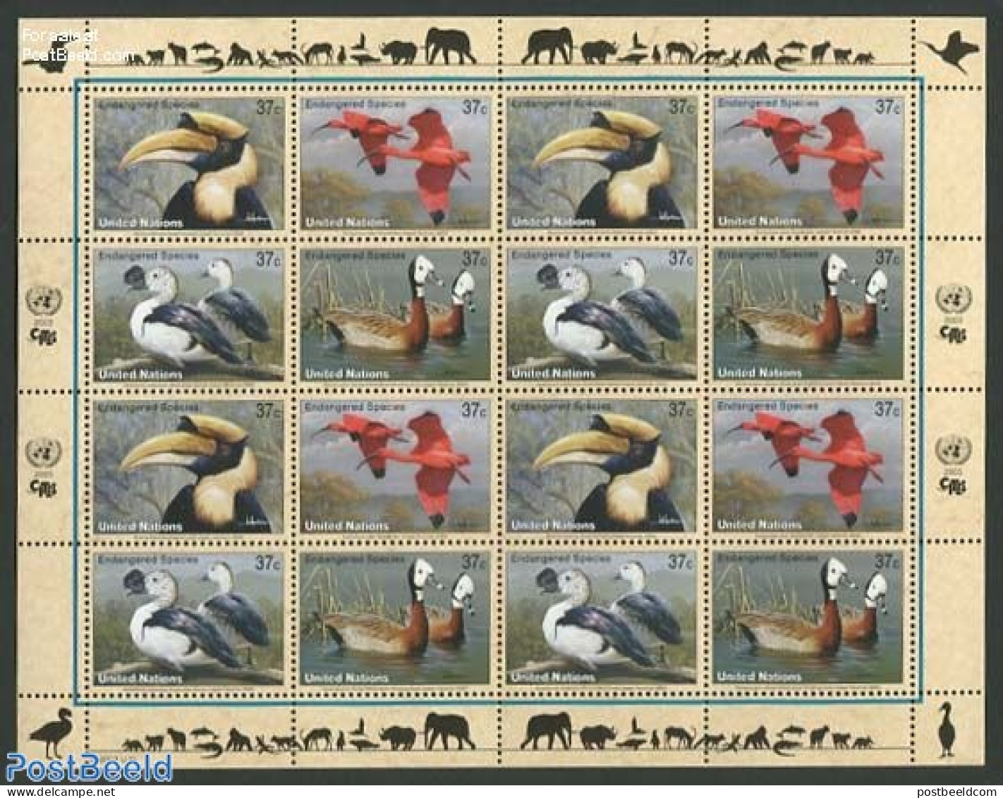 United Nations, New York 2003 Birds M/s, Mint NH, Nature - Birds - Ducks - Other & Unclassified