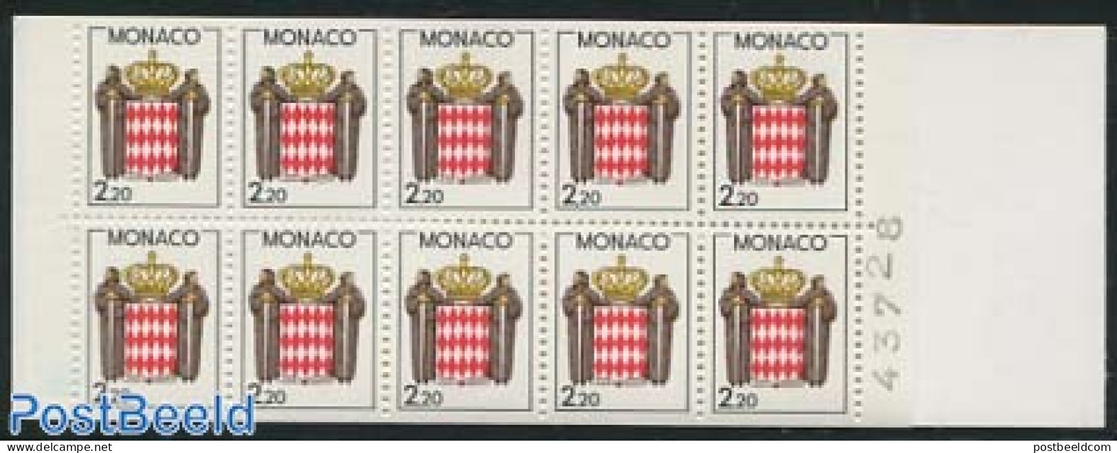 Monaco 1987 Definitives Booklet, Mint NH, History - Coat Of Arms - Stamp Booklets - Nuovi