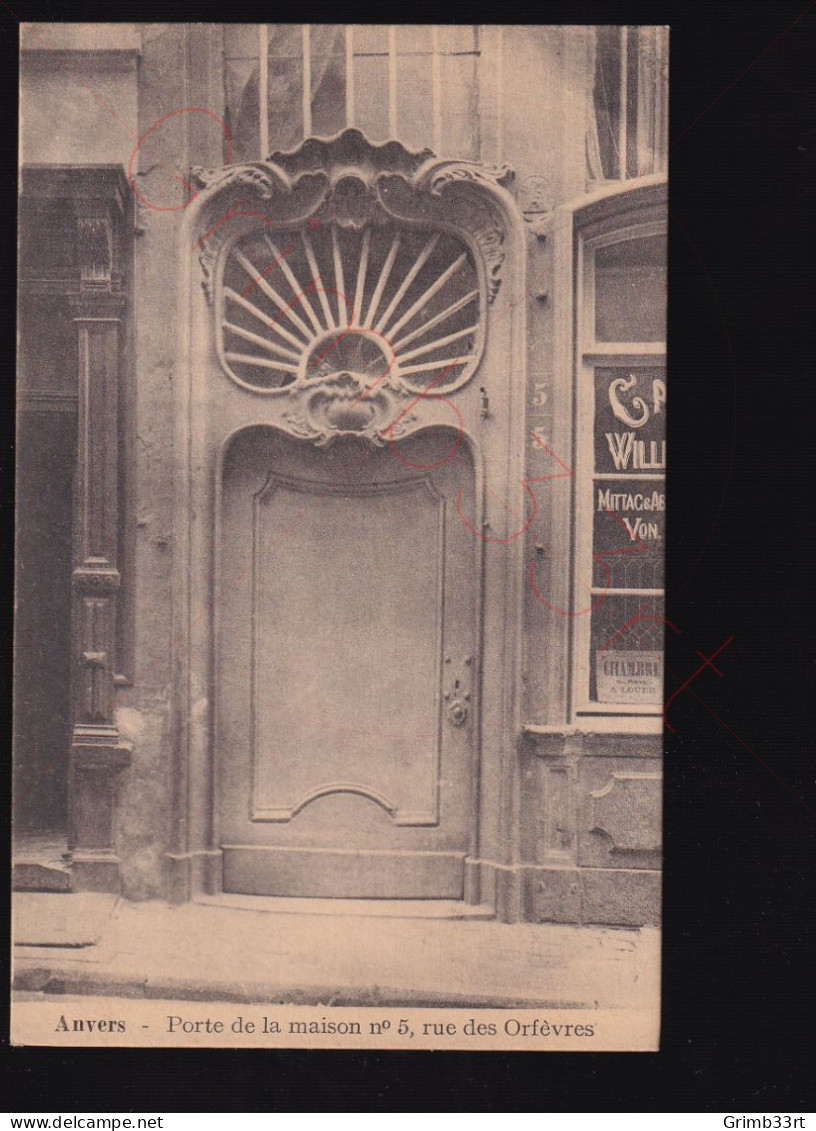 Anvers - Porte De La Maison N° 5, Rue Des Orfèvres - Postkaart - Antwerpen