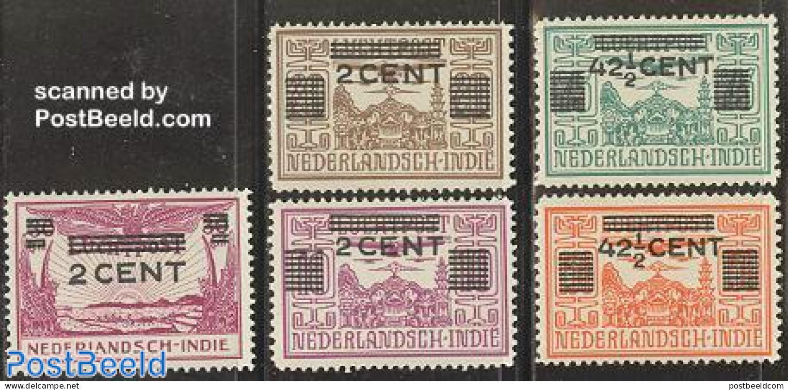 Netherlands Indies 1934 Overprints 5v, Unused (hinged) - Other & Unclassified