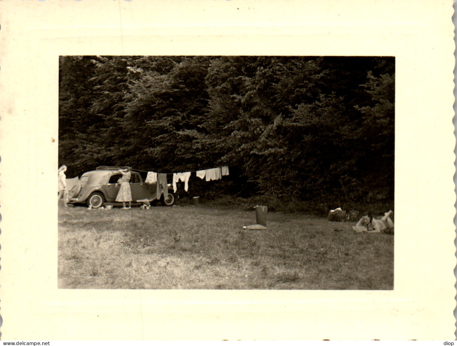 Photographie Photo Vintage Snapshot Amateur Automobile Voiture Auto Linge  - Automobiles