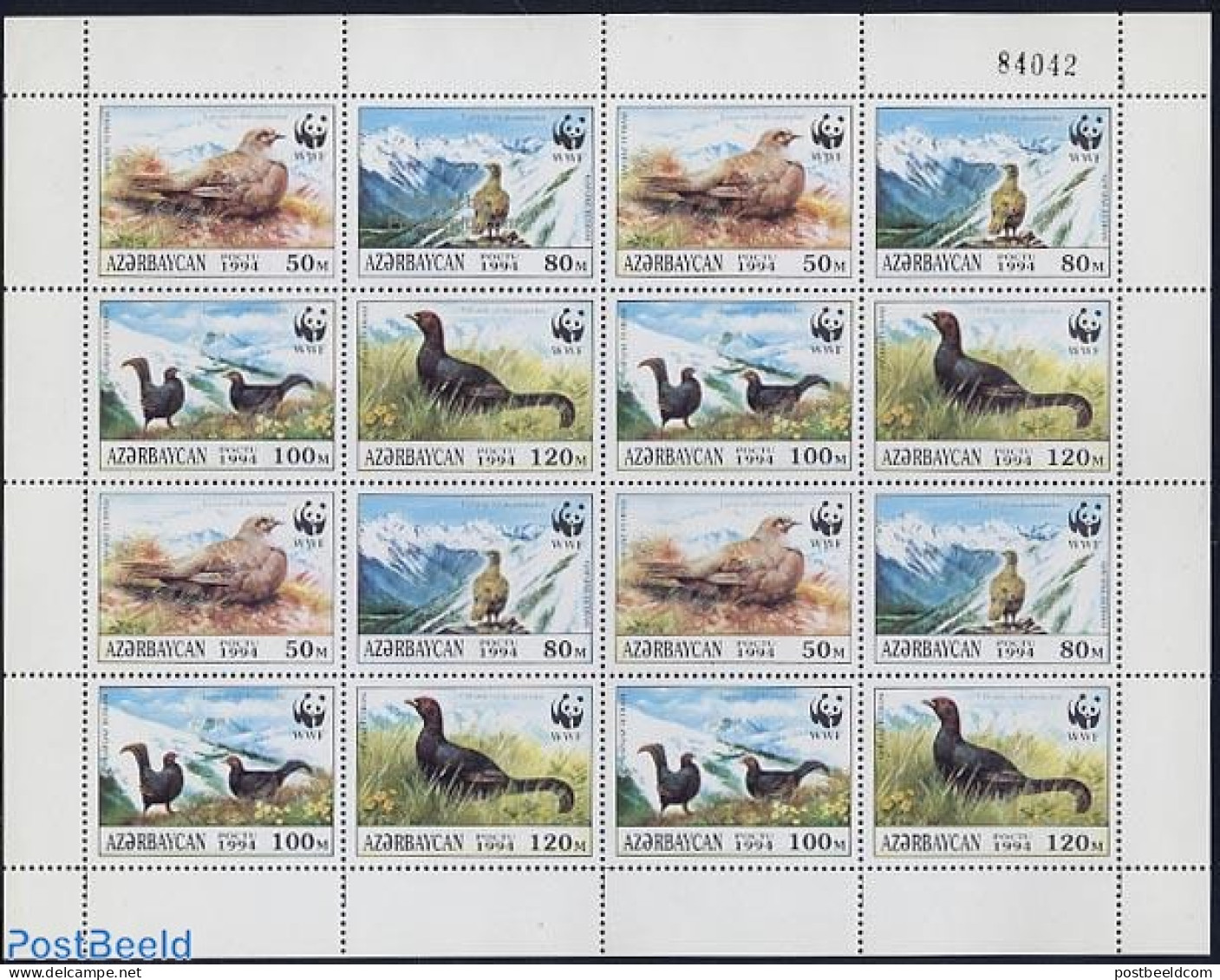 Azerbaijan 1994 WWF, Birds M/s, Mint NH, Nature - Birds - World Wildlife Fund (WWF) - Otros & Sin Clasificación