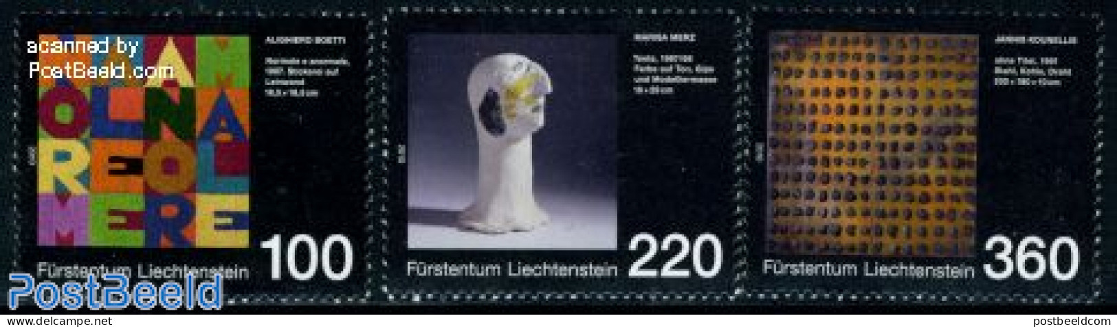 Liechtenstein 2010 Arte Povera 3v, Mint NH, Various - Textiles - Art - Modern Art (1850-present) - Paintings - Sculpture - Unused Stamps