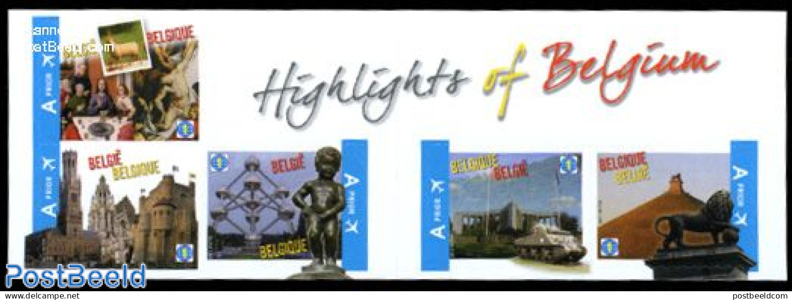 Belgium 2011 Highlights Of Belgium 5v, Foil Booklet, Mint NH, Religion - Various - Churches, Temples, Mosques, Synagog.. - Neufs