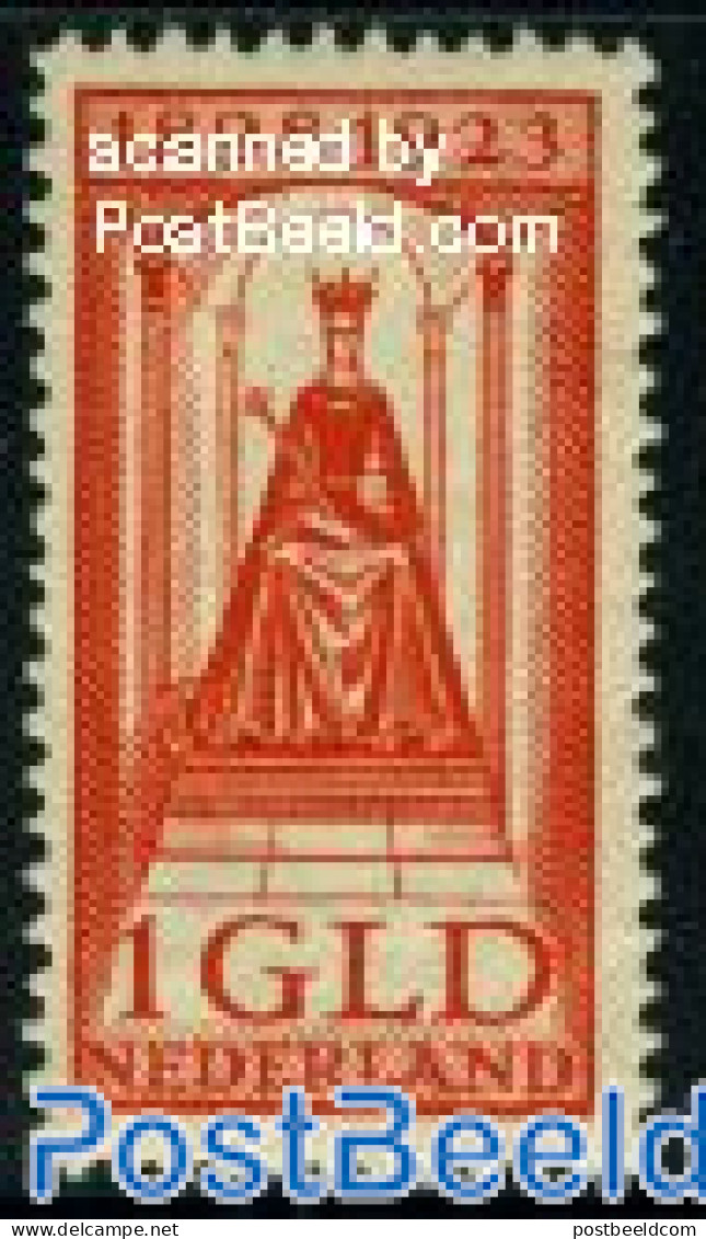 Netherlands 1923 1GLD Red, Stamp Out Of Set, Mint NH, History - Kings & Queens (Royalty) - Nuovi