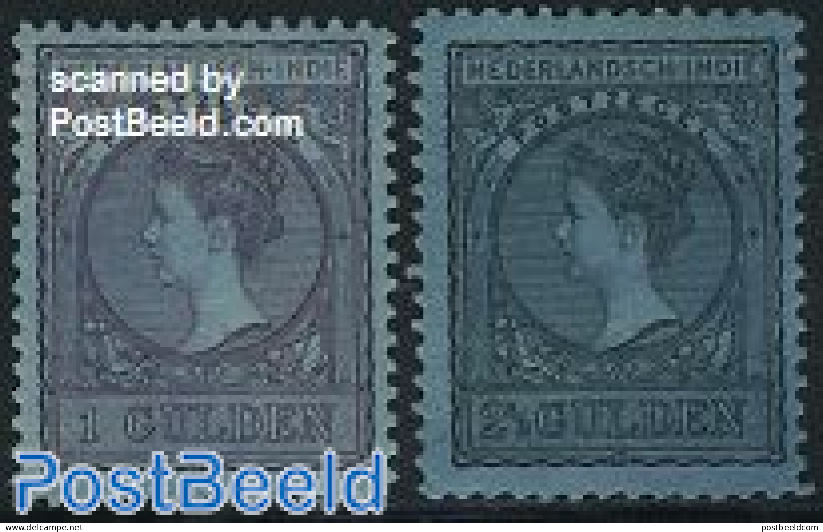 Netherlands Indies 1906 Definitives 2v, On Blue, Unused (hinged) - Sonstige & Ohne Zuordnung