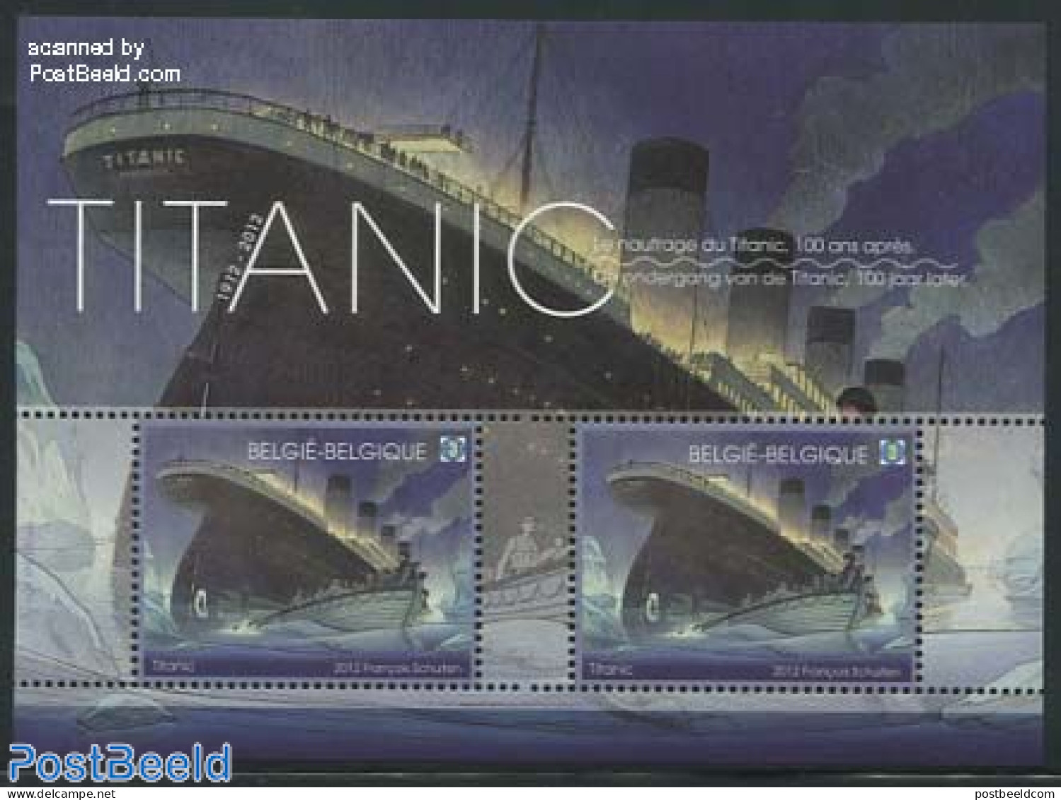 Belgium 2012 The Titanic S/s (3D), Mint NH, Transport - Various - Ships And Boats - Titanic - 3-D Stamps - Ungebraucht