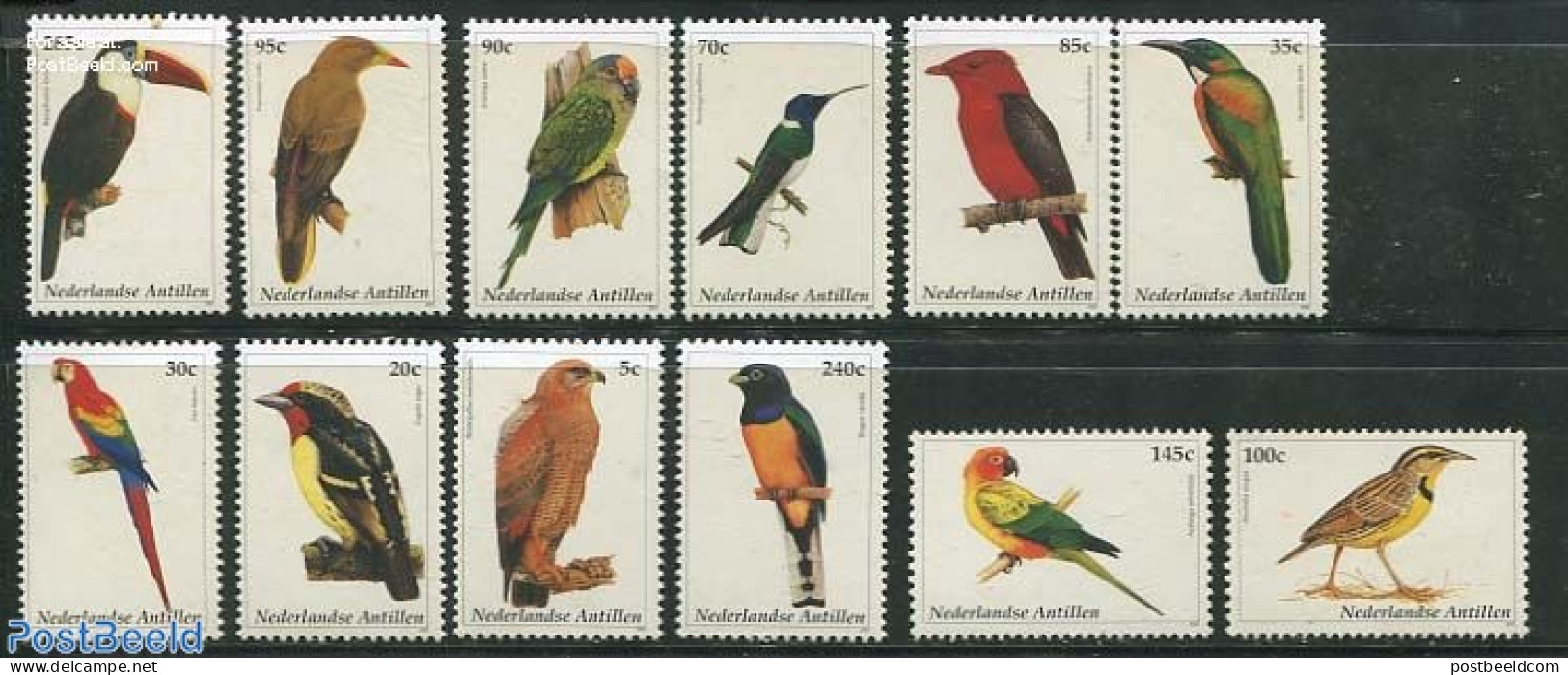 Netherlands Antilles 2002 Birds 12V, Mint NH, Nature - Birds - Parrots - Andere & Zonder Classificatie