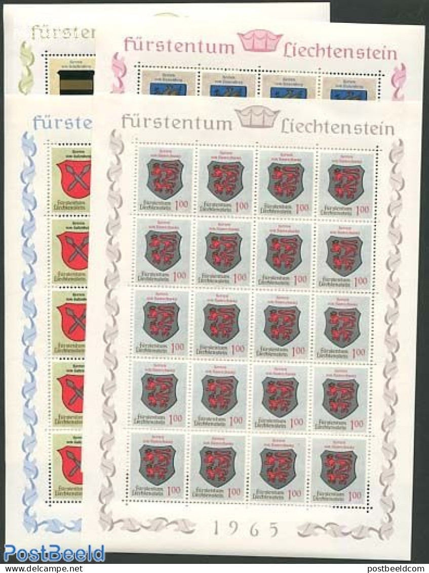 Liechtenstein 1965 Coat Of Arms 4 M/ss, Mint NH, History - Coat Of Arms - Nuevos