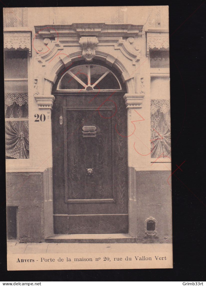 Anvers - Porte De La Maison N° 20, Rue Du Vallon Vert - Postkaart - Antwerpen