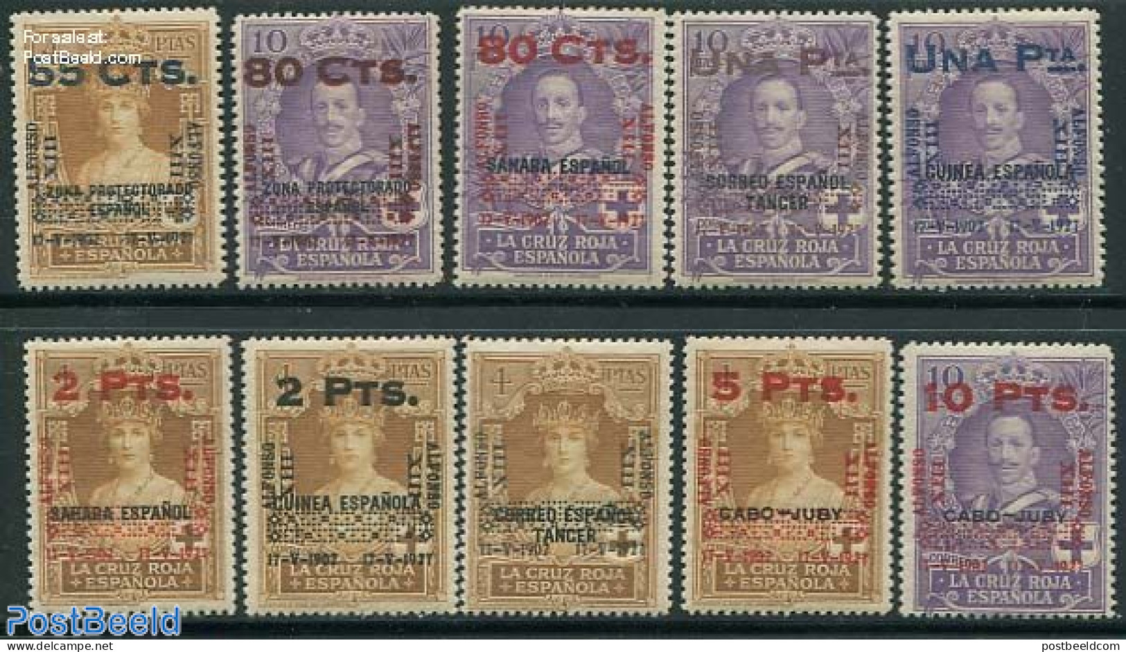 Spain 1927 Silver Coronation 10v, Unused (hinged) - Unused Stamps