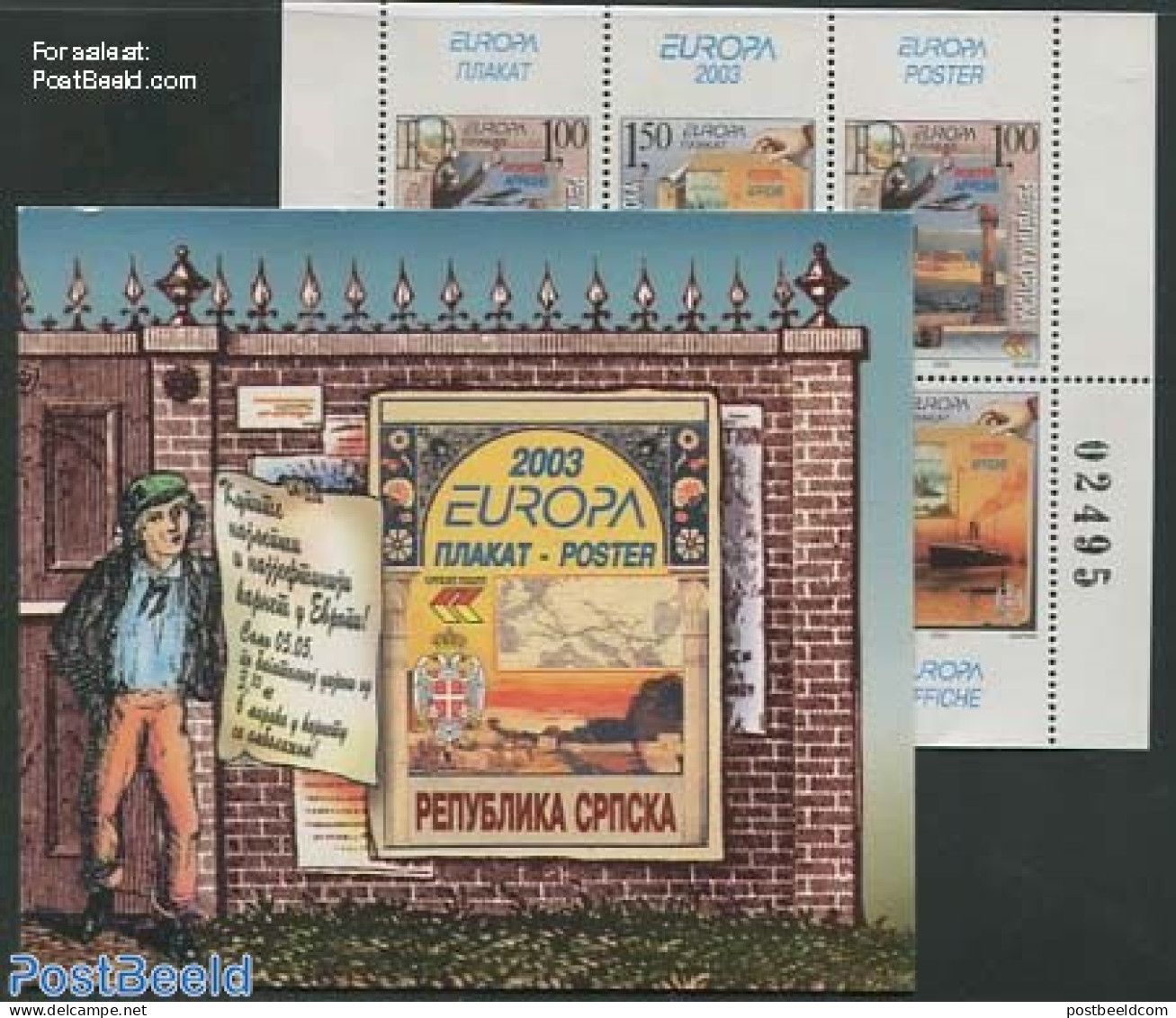 Bosnia Herzegovina - Serbian Adm. 2003 Europa, Poster Art Booklet, Mint NH, Transport - Various - Stamp Booklets - Air.. - Ohne Zuordnung