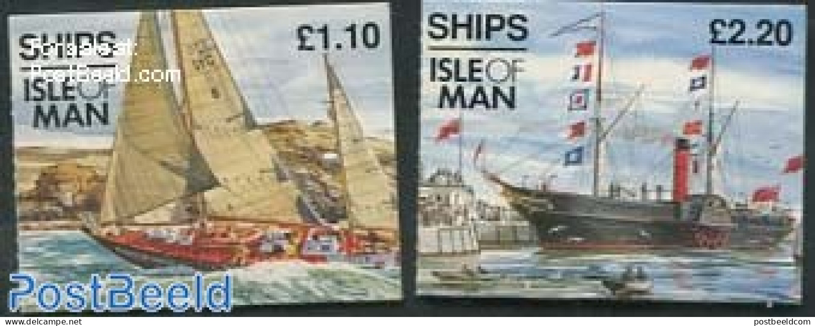 Isle Of Man 1993 Ships 2 Booklets, Mint NH, Transport - Stamp Booklets - Ships And Boats - Sin Clasificación