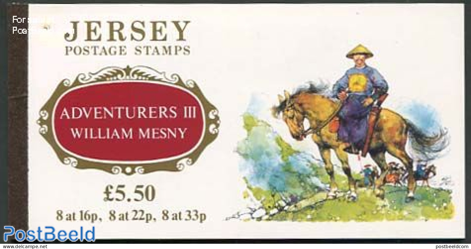Jersey 1992 William Mesny Booklet, Mint NH, History - Nature - Transport - Explorers - Horses - Stamp Booklets - Ships.. - Erforscher