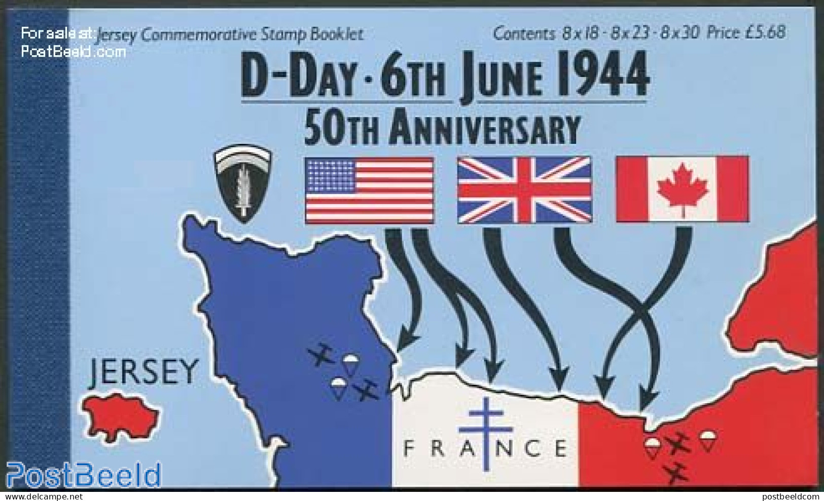 Jersey 1994 D-Day Prestige Booklet, Mint NH, History - Transport - World War II - Stamp Booklets - Aircraft & Aviation.. - 2. Weltkrieg