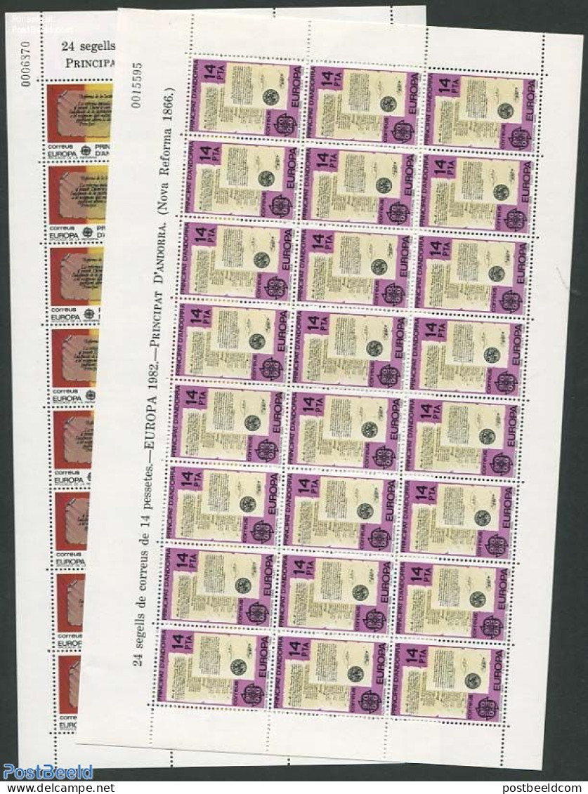 Andorra, Spanish Post 1982 Europa, History 2 M/ss (=24 Sets), Mint NH, History - Europa (cept) - Nuovi