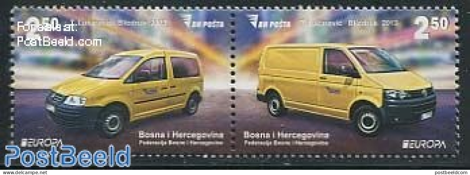 Bosnia Herzegovina 2013 Europa, Postal Transport 2v [:], Mint NH, History - Transport - Europa (cept) - Post - Automob.. - Post