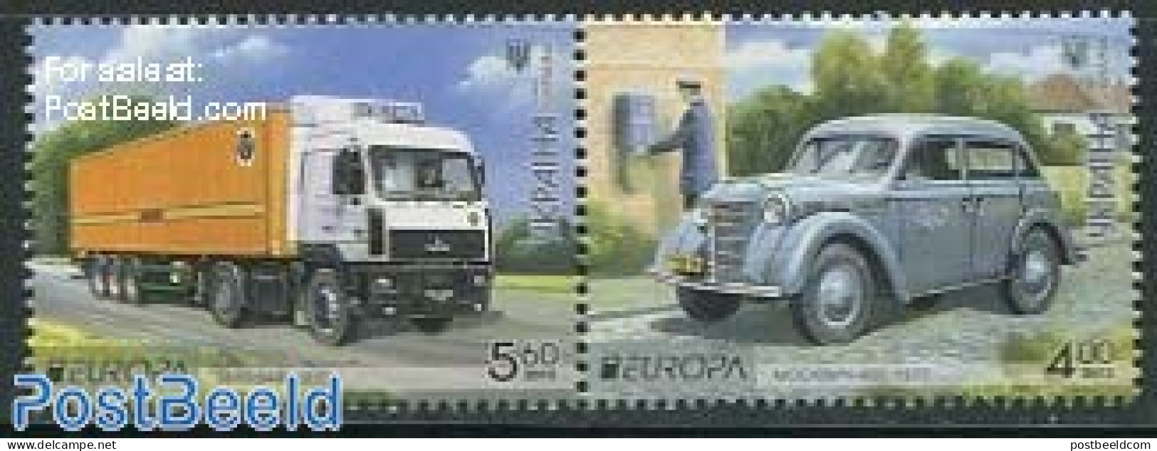 Ukraine 2013 Europa, Postal Transport 2v [:], Mint NH, History - Transport - Europa (cept) - Mail Boxes - Post - Autom.. - Poste