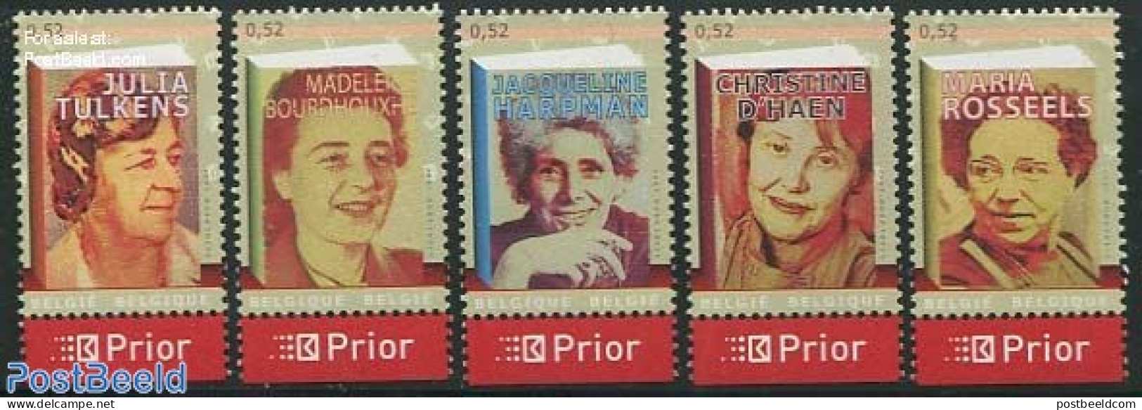 Belgium 2007 Literature 5v, Mint NH, Art - Authors - Unused Stamps