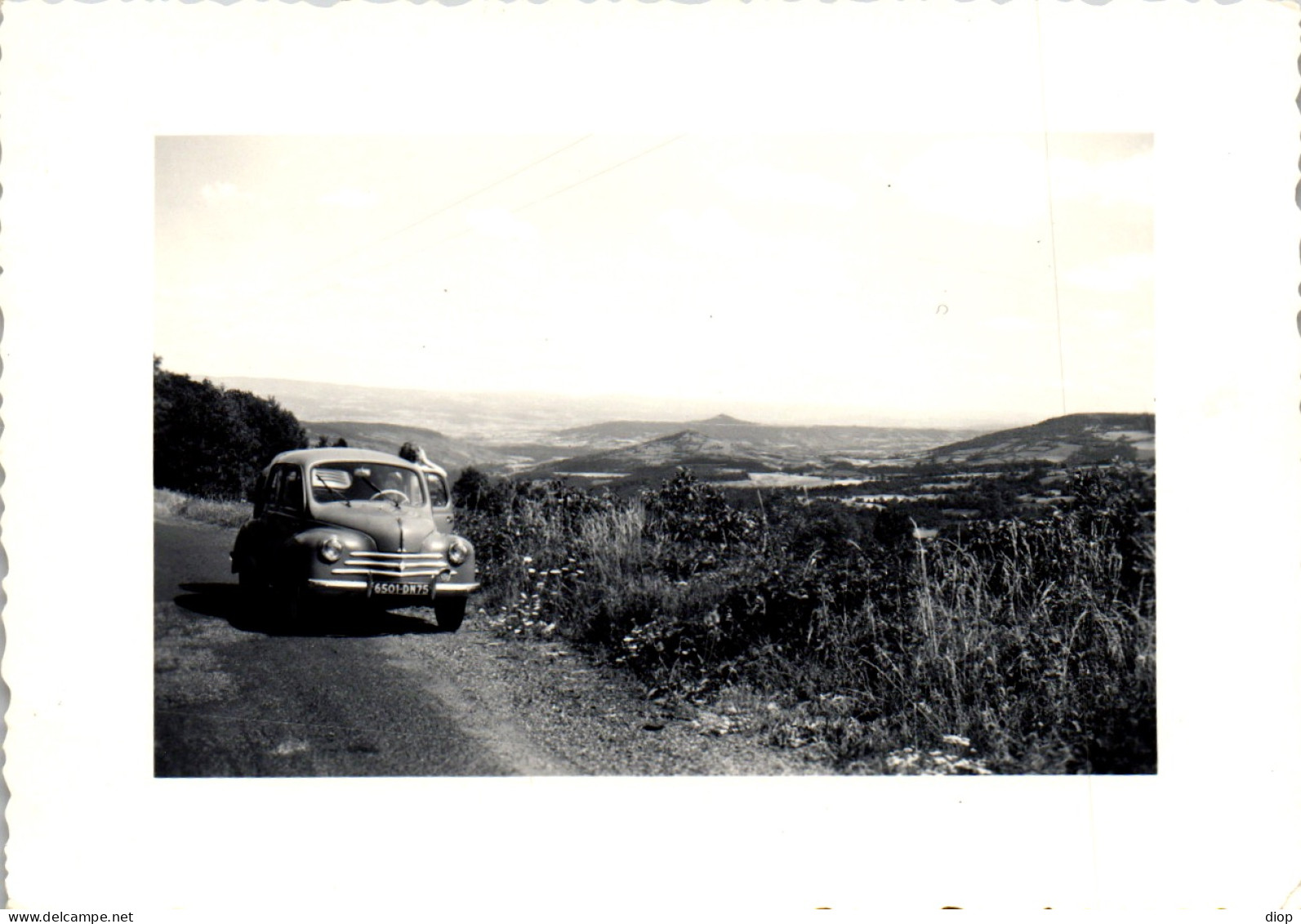 Photographie Photo Vintage Snapshot Amateur Automobile Voiture Dauzat 4 Chevaux - Automobiles